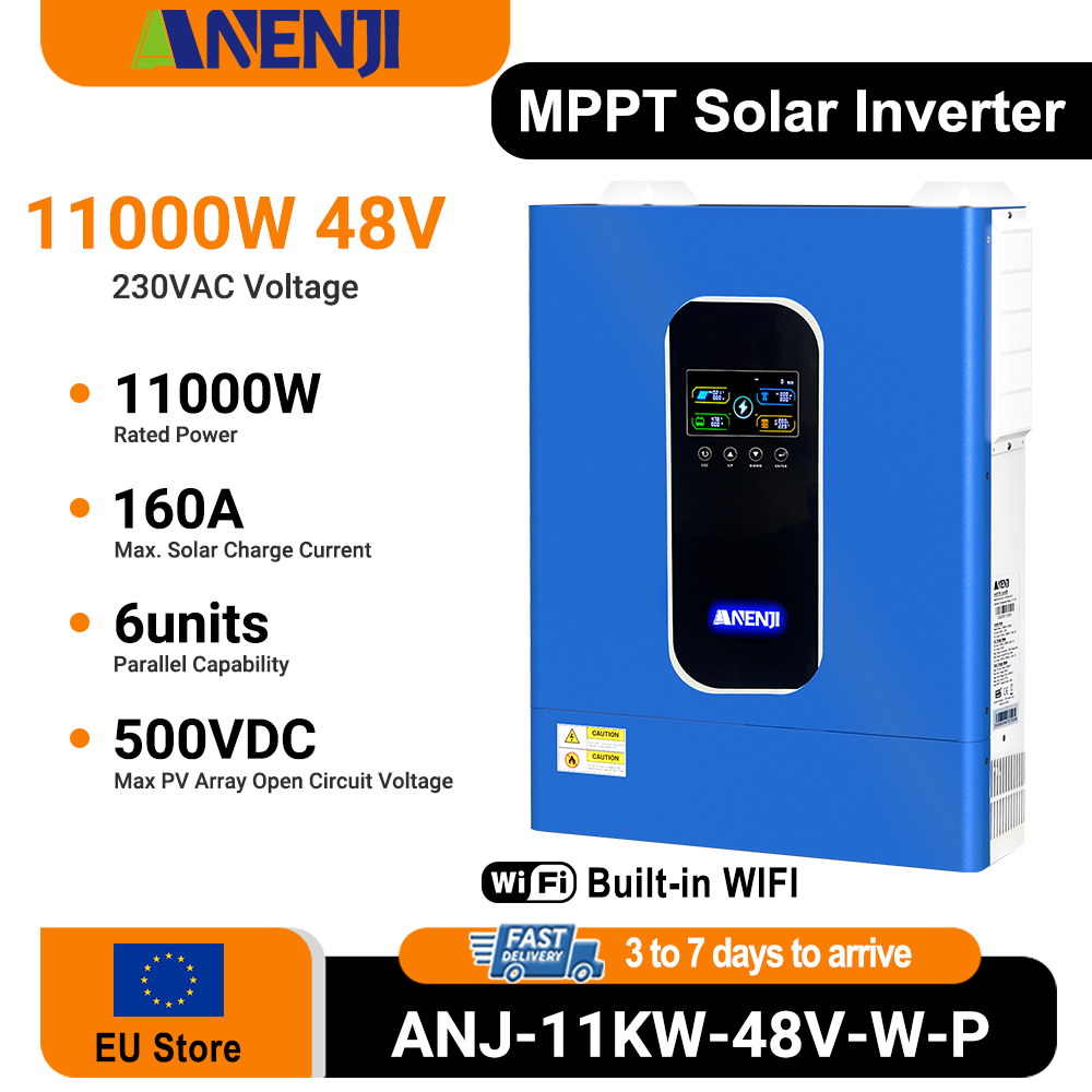 Hybrid Solar Inverter 5.5Kw Mppt 48V - ANENJI 11KW 48V inverter solare ibrido