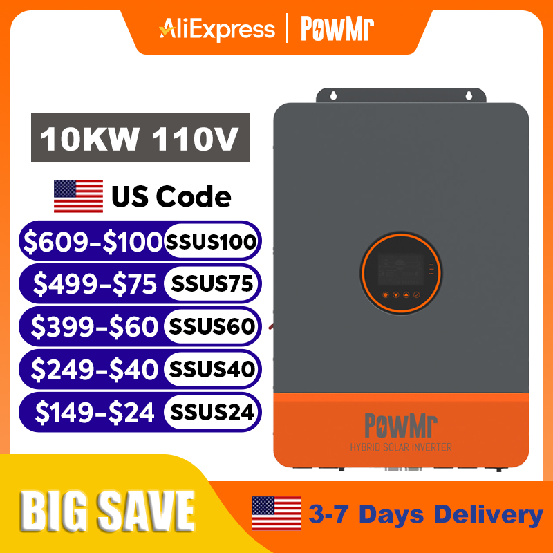 Split Phase Inverter 10Kw 110V 220V - Inverter Ibrido Solare PowMr 16KW 10KW