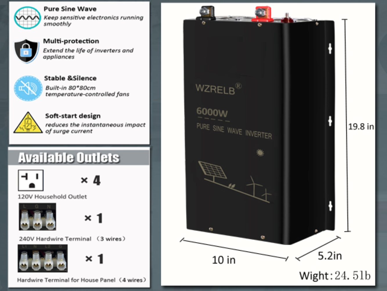 Inverter Solare Off-Grid a Ond - Off Grid Solar Inverter 48V 6000W recensione e prezzo