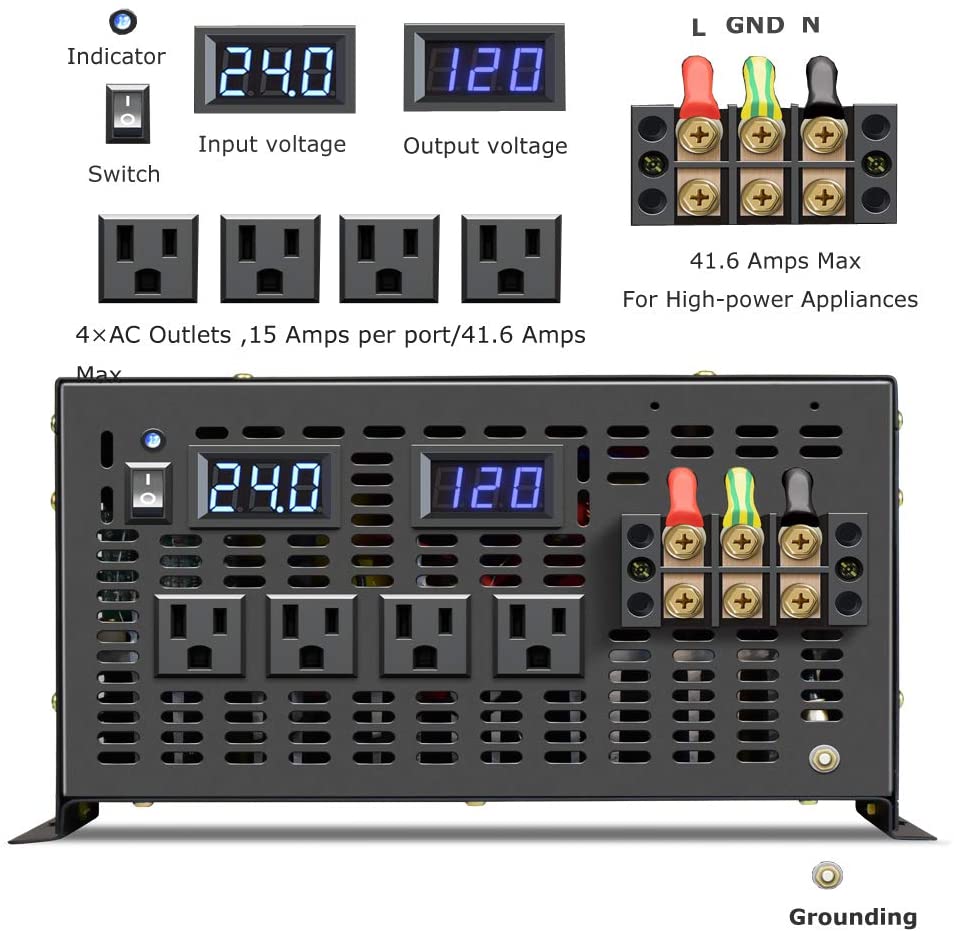 Off Grid Onda Sinusoidale Pura - Pure Sine Wave Inverter 5000W 48V 220V recensione e prezzo
