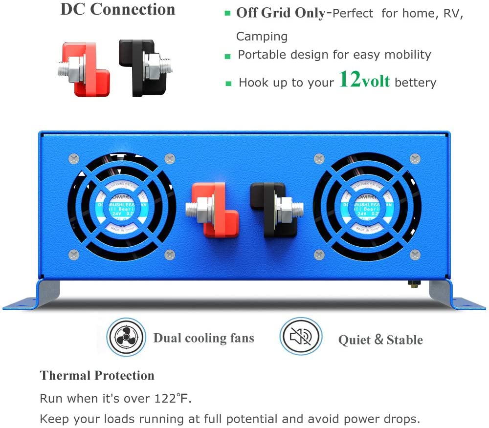 Generatore solare a onda sinus - Inverter Pure Sine Wave 60Hz 120V 3000W recensione e prezzo